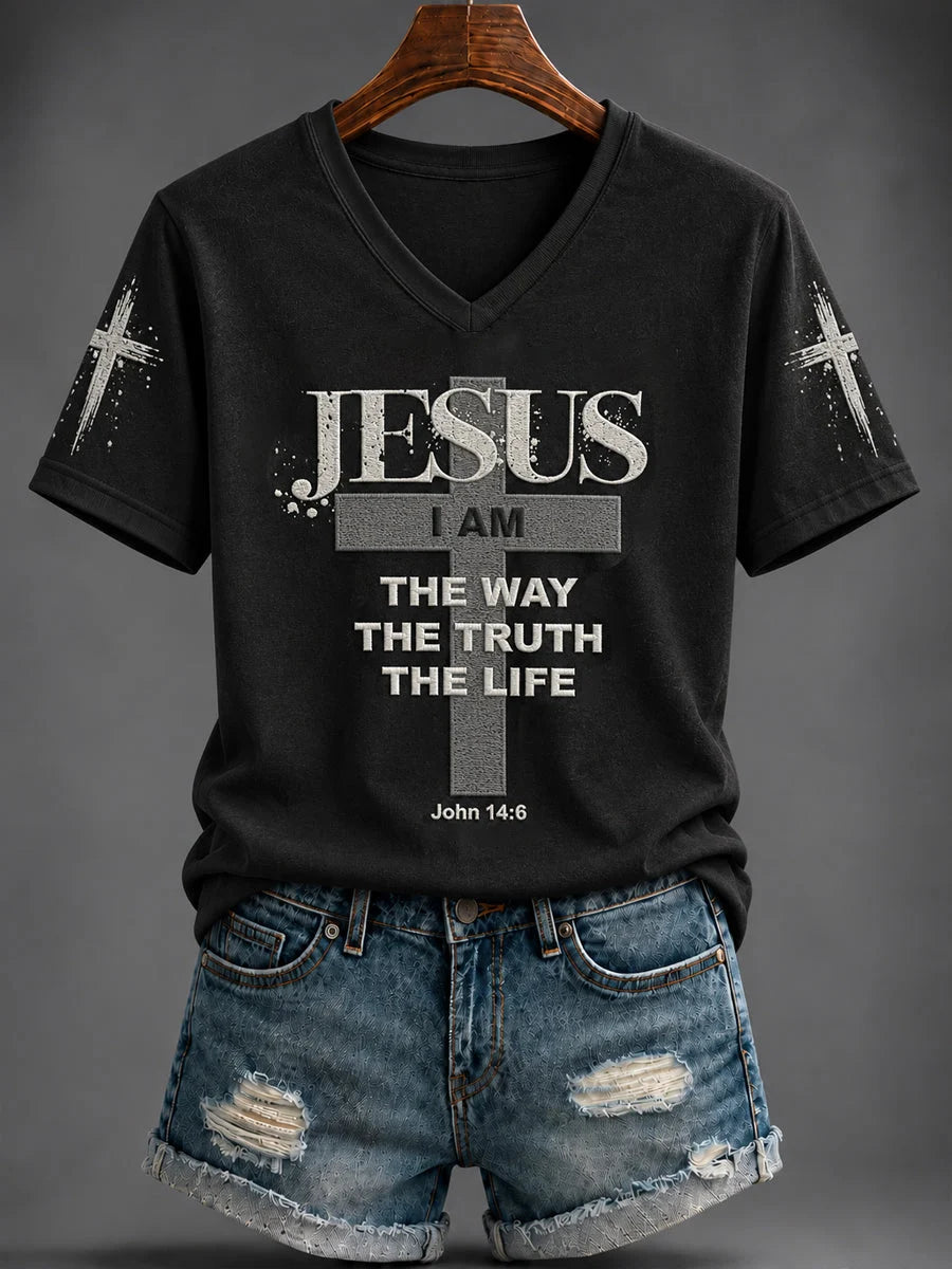 Women's Jesus The Way The Truth The Life Print T-shirt