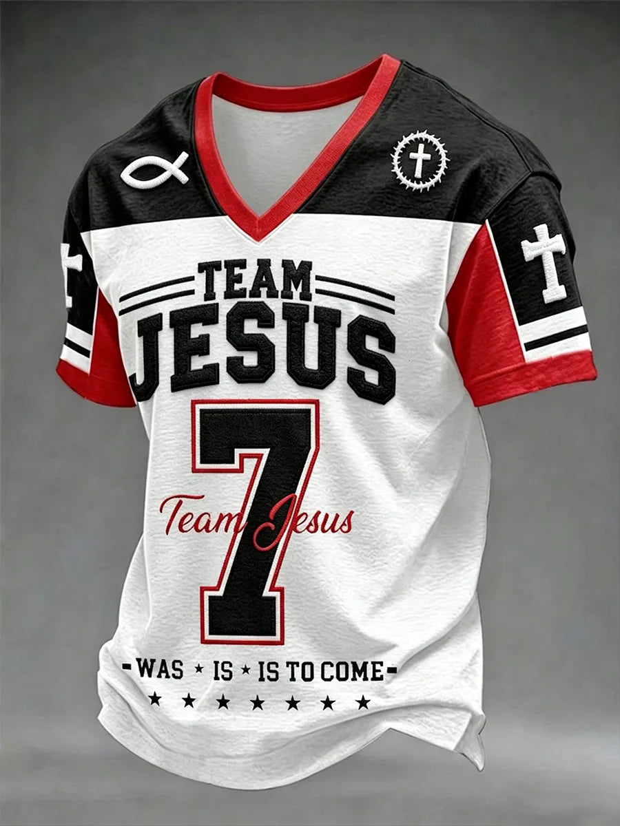 Men's Team Jesus V-neck T-shirt
