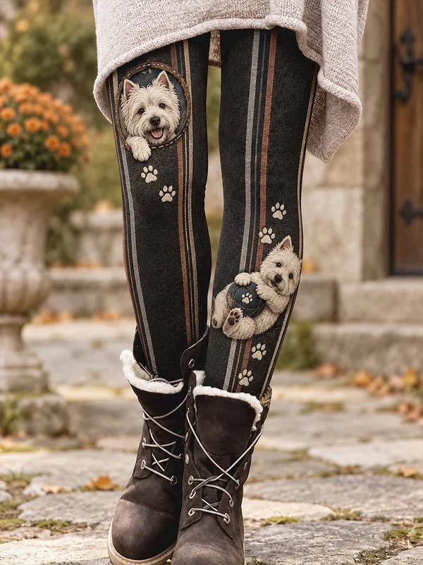 Women's Casual Dog Print Leggings