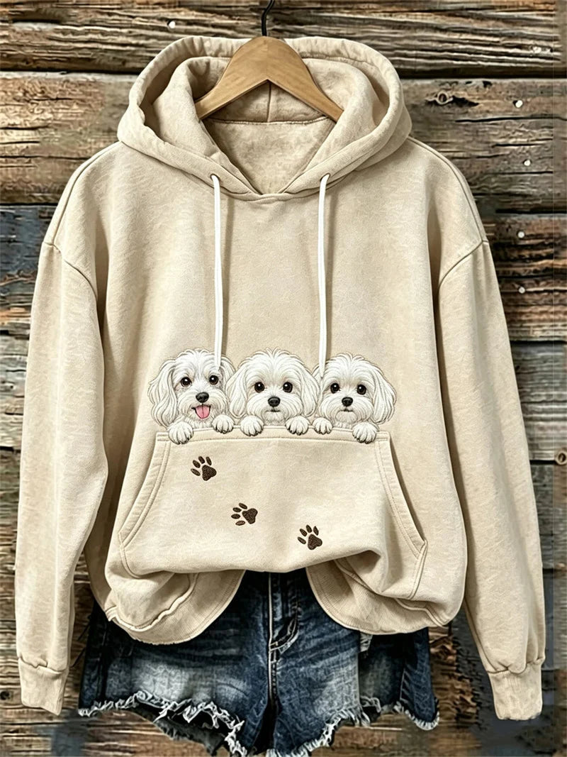 Women's vintage animal‑print sweatshirt