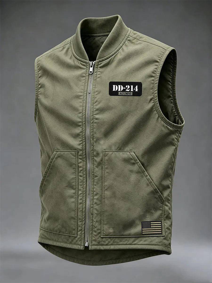 Men's Casual Veterans Day Print Vest