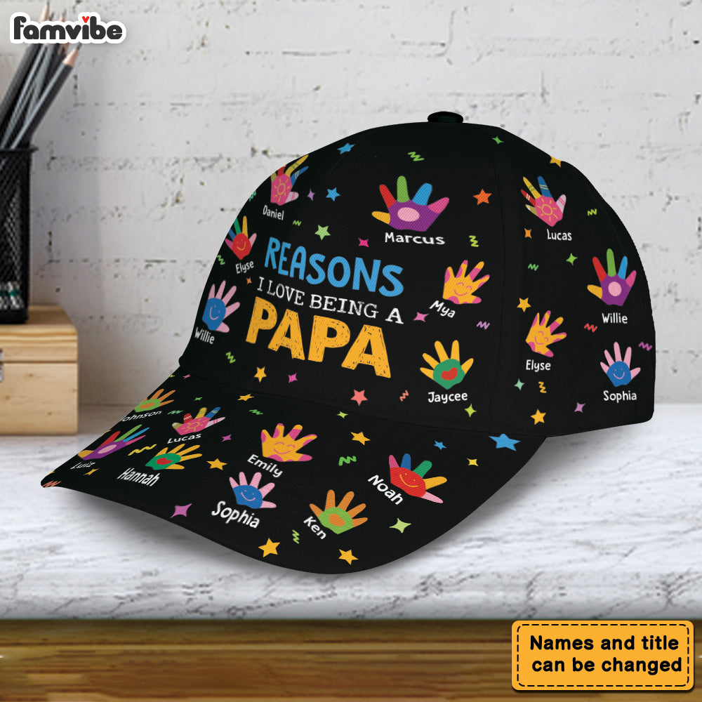 Personalized Reason I Love Being A Grandma/Papa - Custom Kids' Names Cap 37991