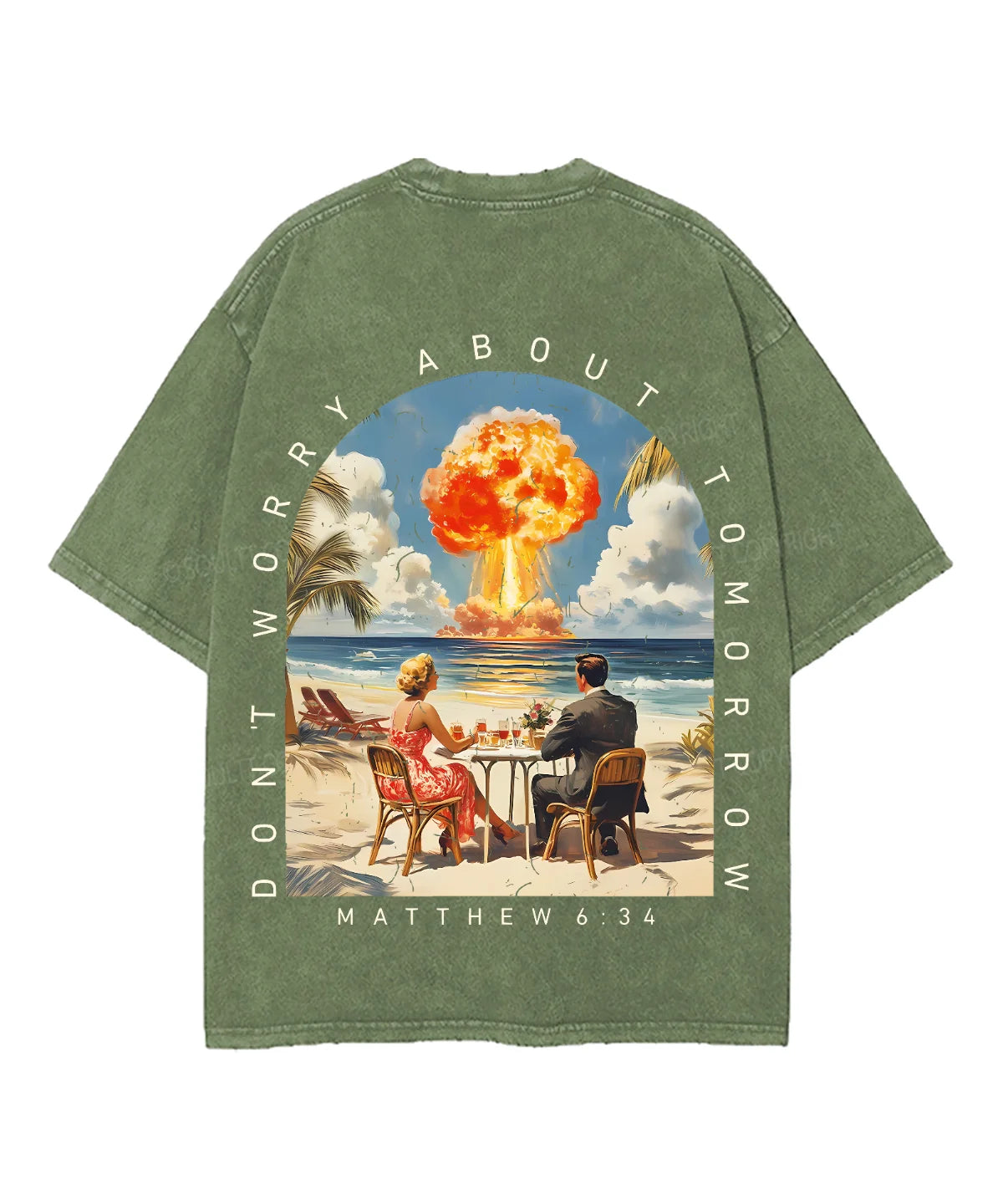 Don't Worry About Tomorrow Double Sided Unisex Washed Christian T-shirt