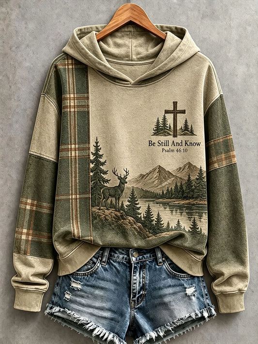 Women's Be Still And Know Psalm 46:10 Printed Sweatshirt