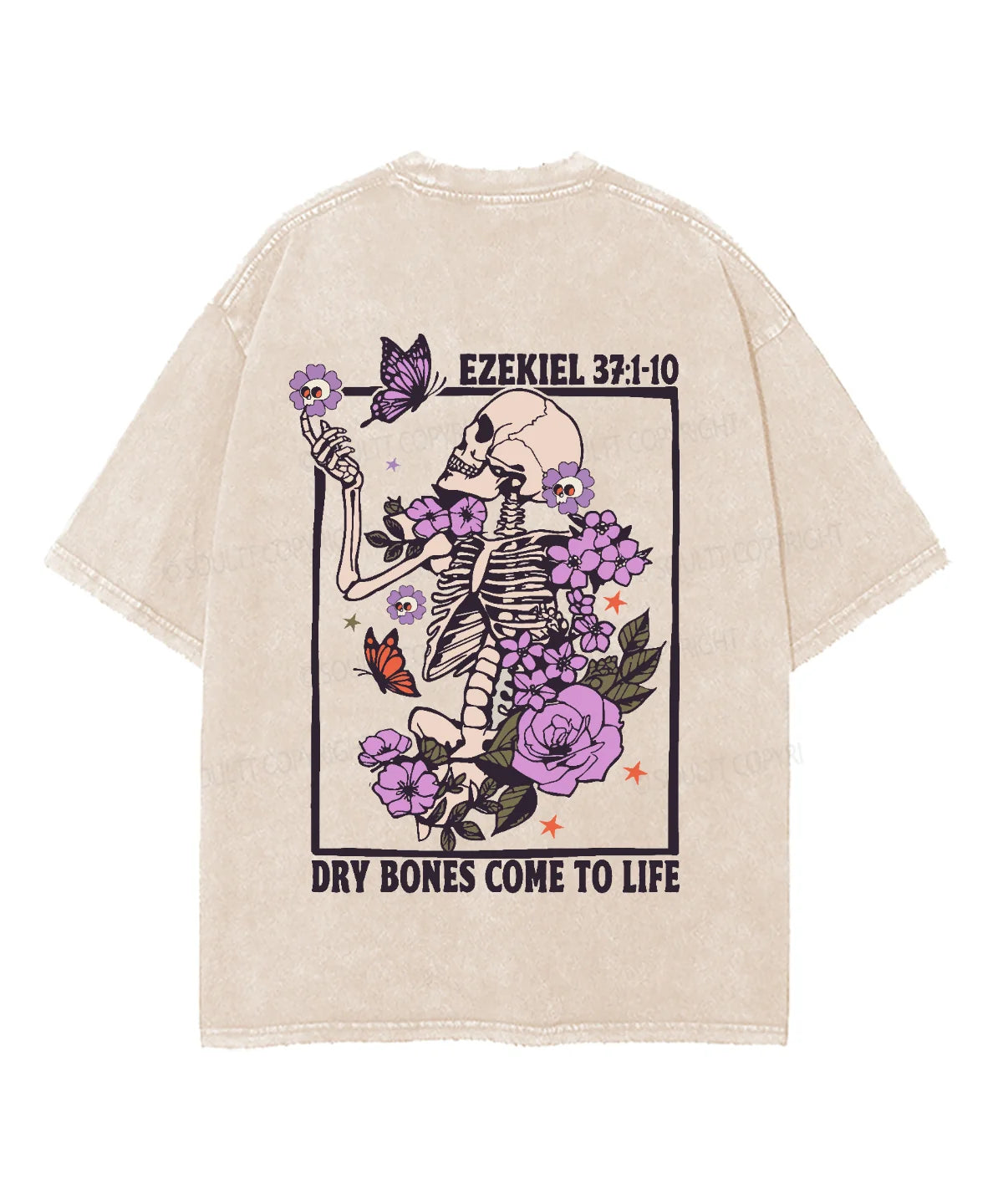 Dry Bones Come To Life Double Sided Unisex Washed Christian T-shirt