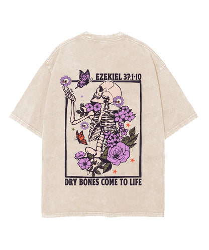 Dry Bones Come To Life Double Sided Unisex Washed Christian T-shirt