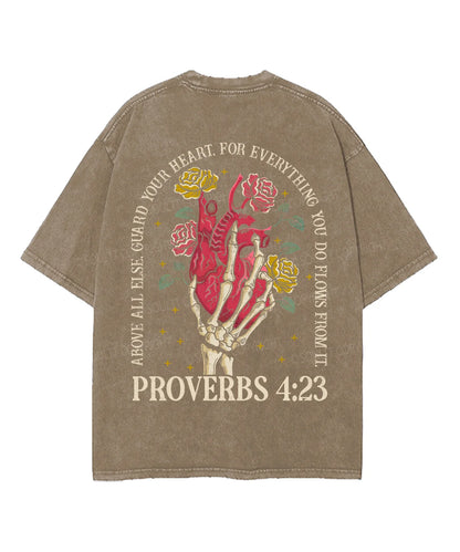 Guard Your Heart Double Sided Unisex Washed Christian T-shirt