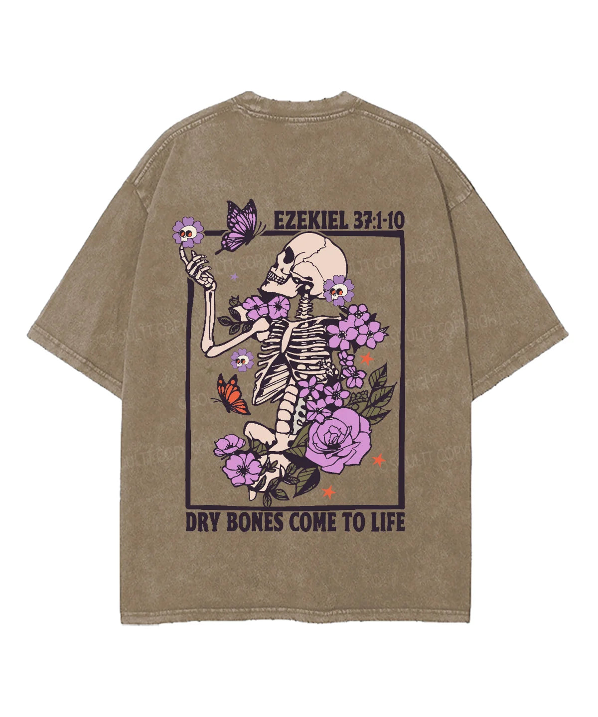Dry Bones Come To Life Double Sided Unisex Washed Christian T-shirt