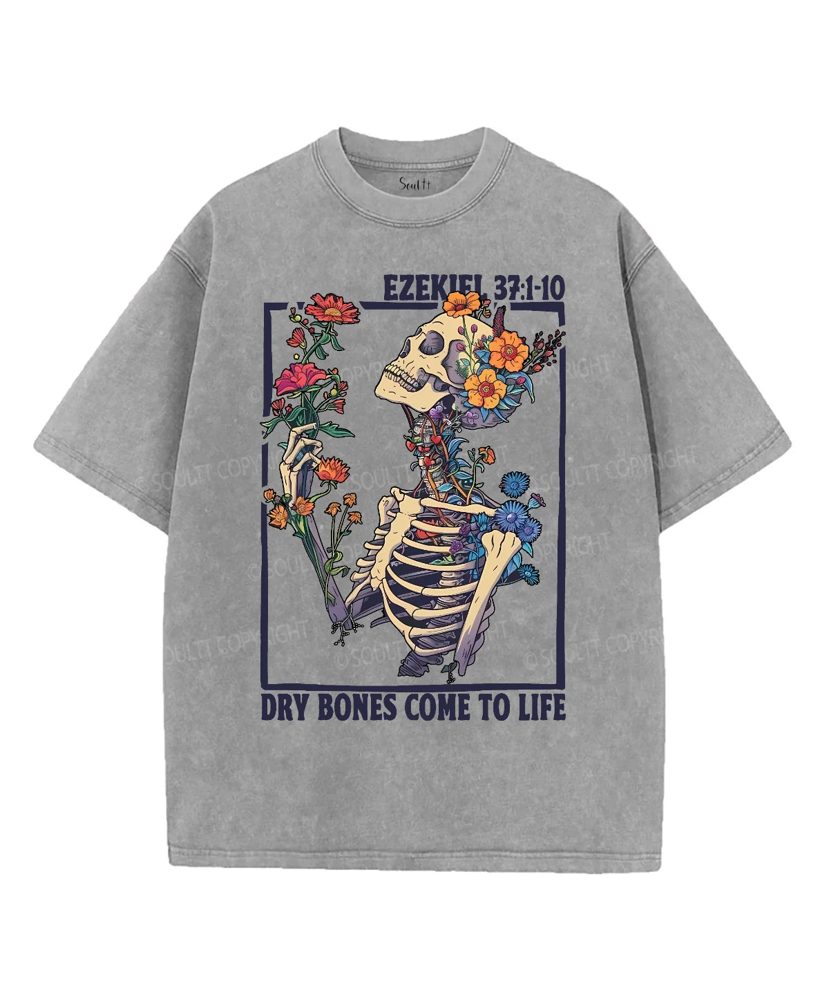 Dry Bones Come To Life Unisex Washed Christian T-shirt