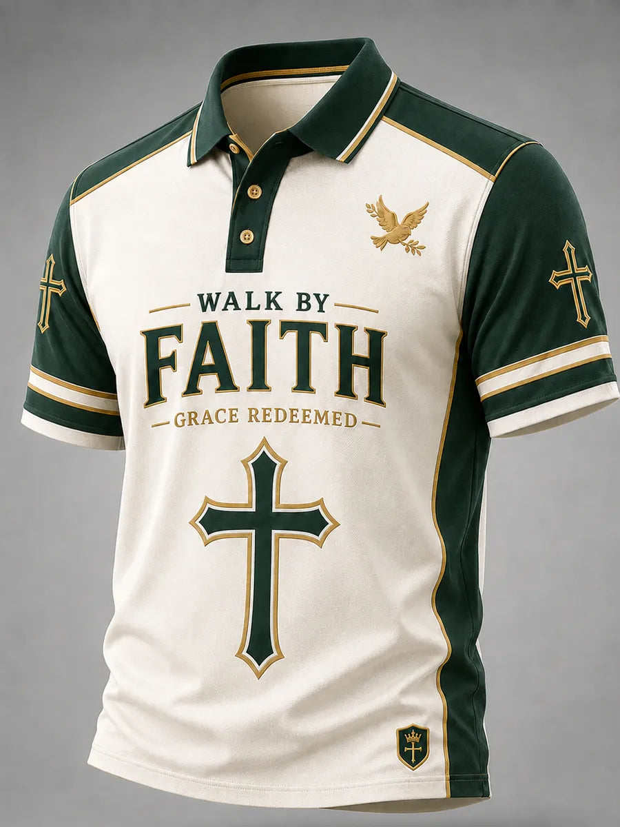Men's Christian Walk By Faith Cross Short Sleeve Top