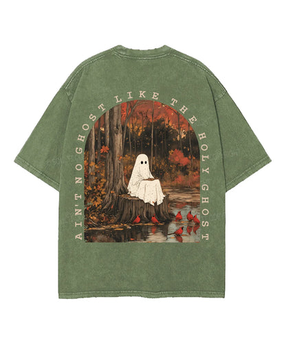 Ain't No Ghost Like The Holy Ghost Double Sided Unisex Washed Christian T-shirt