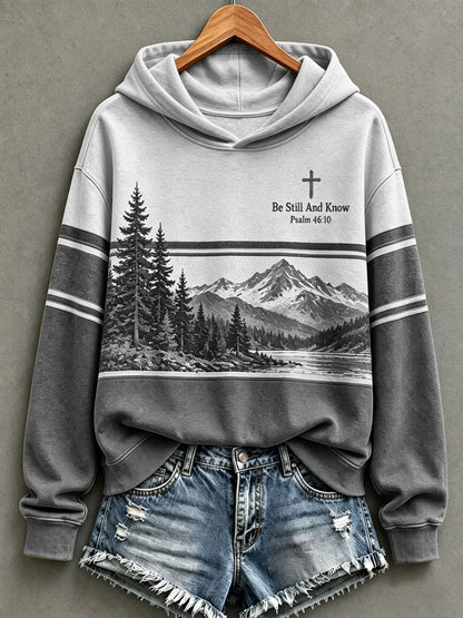 Women's Be Still And Know Psalm 46:10 Printed Sweatshirt