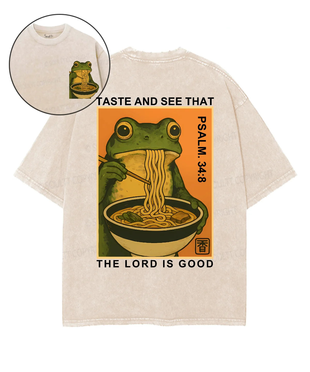 The Lord Is Good Double Sided Unisex Washed Christian T-shirt