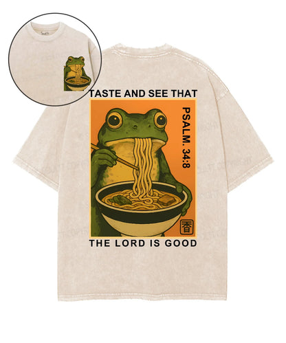 The Lord Is Good Double Sided Unisex Washed Christian T-shirt