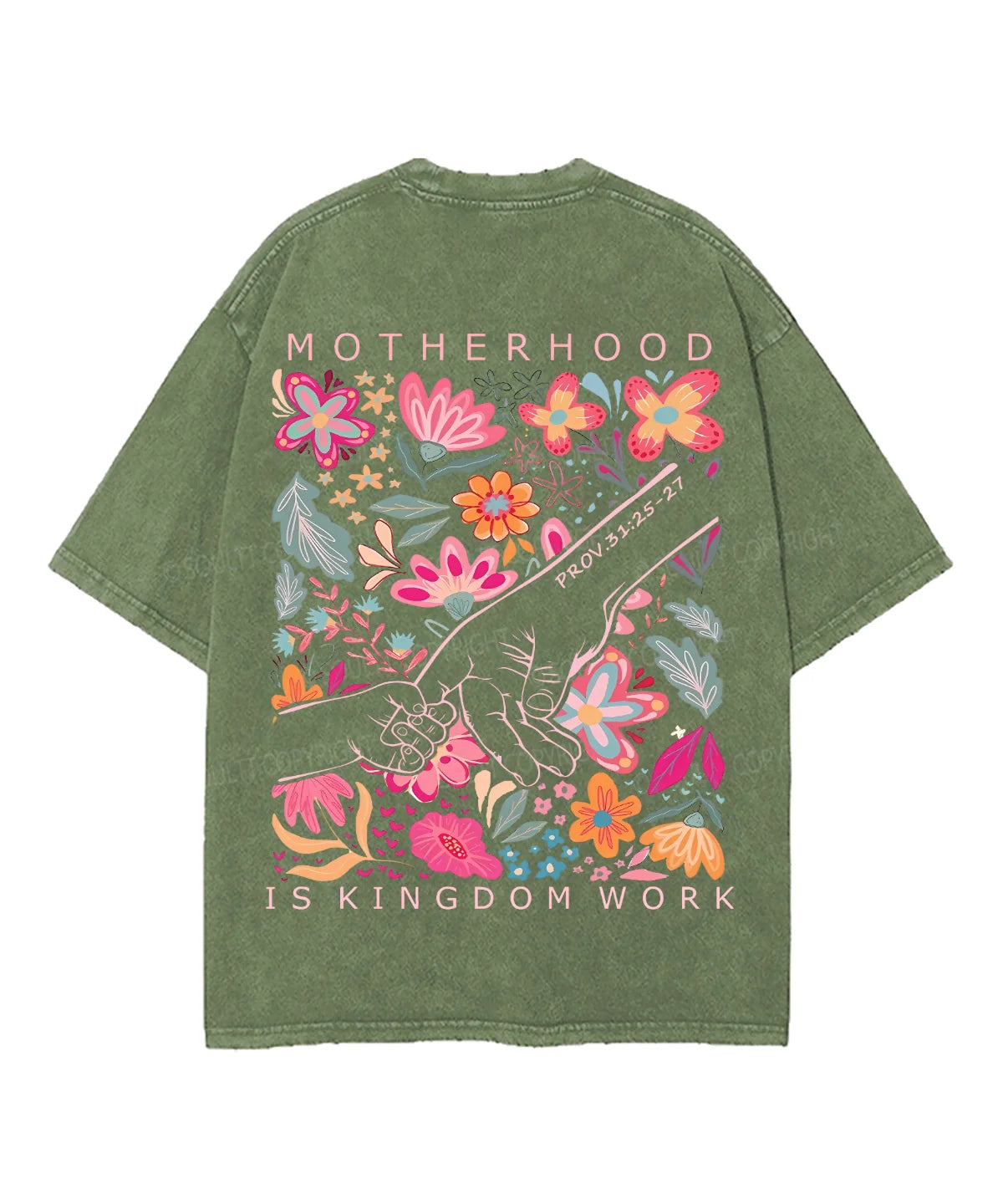 Motherhood Is Kingdom Work Double Sided Unisex Washed Christian T-shirt
