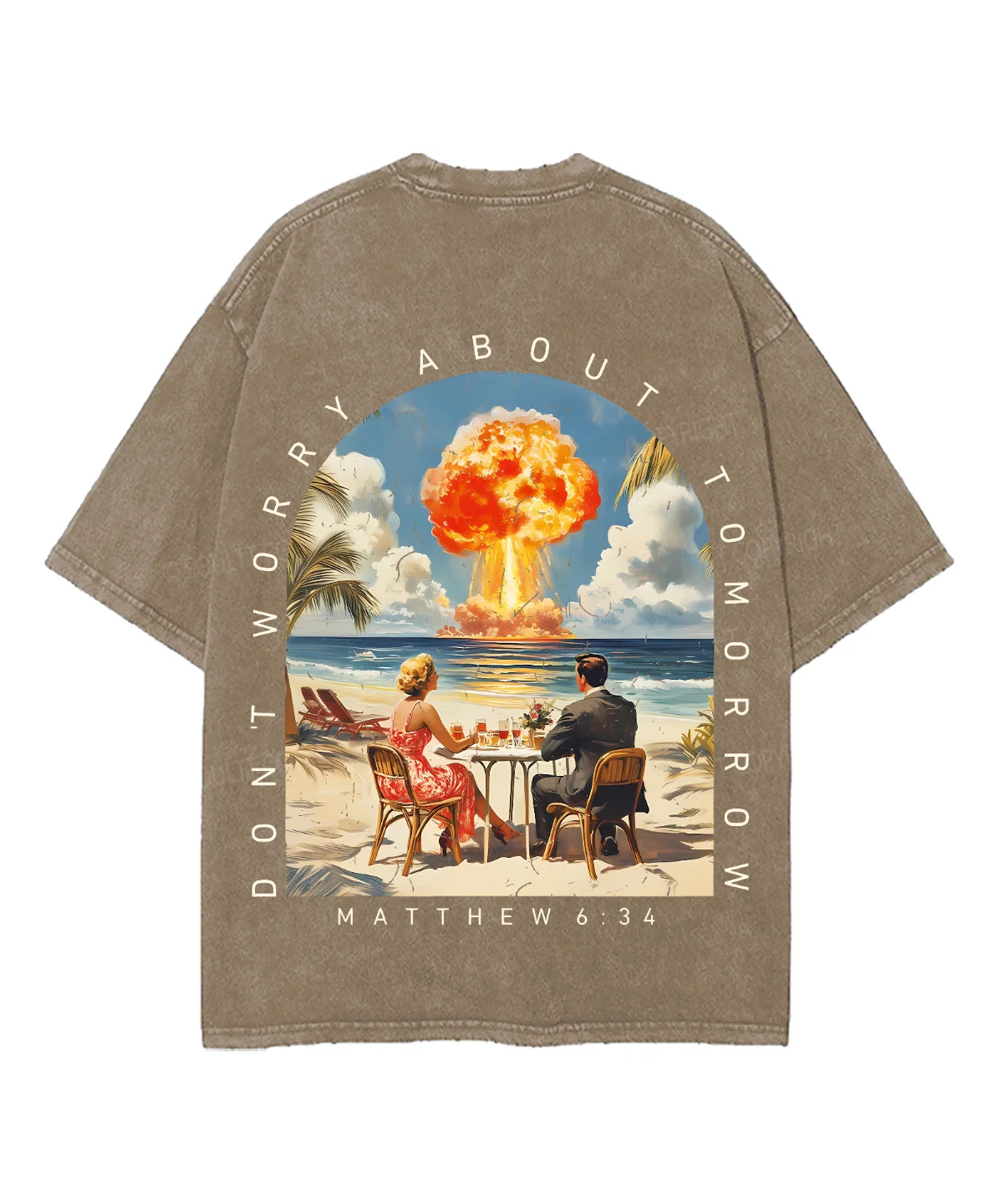 Don't Worry About Tomorrow Double Sided Unisex Washed Christian T-shirt