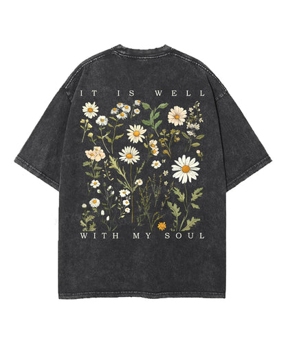 It Is Well With My Soul Double Sided Unisex Washed Christian T-shirt