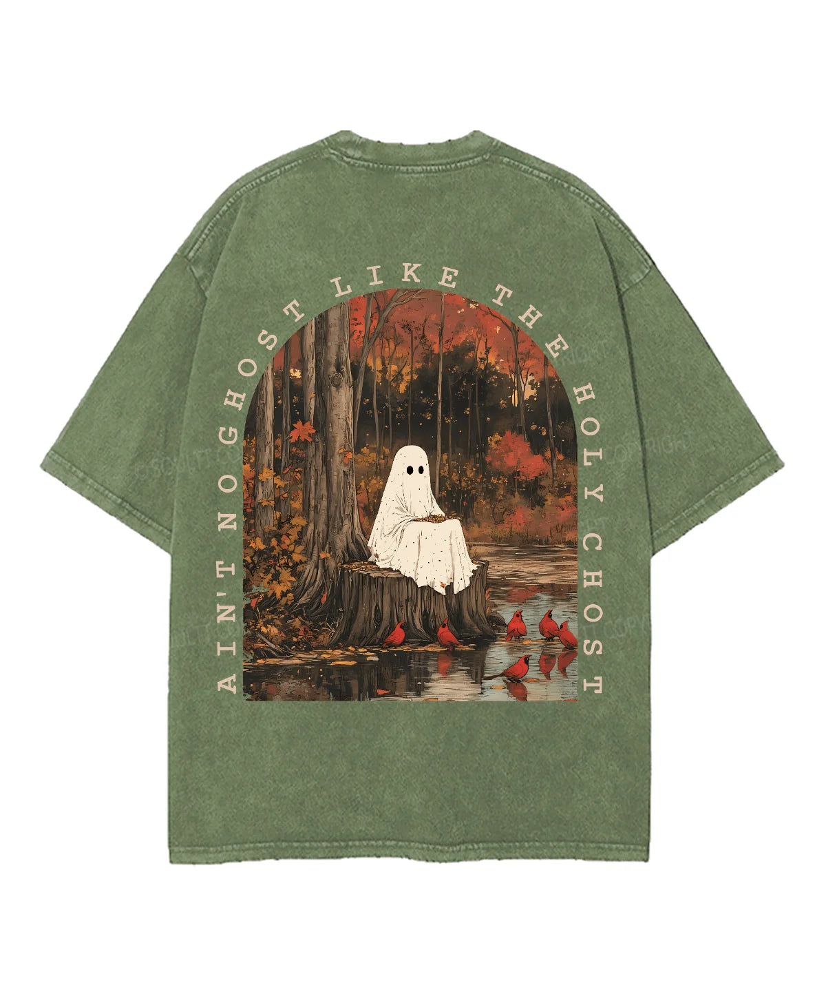 Ain't No Ghost Like The Holy Ghost Double Sided Unisex Washed Christian T-shirt