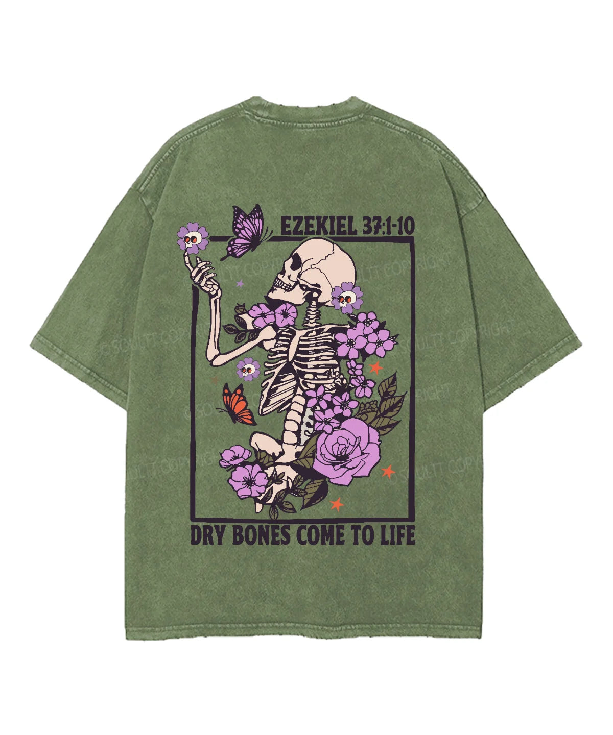 Dry Bones Come To Life Double Sided Unisex Washed Christian T-shirt