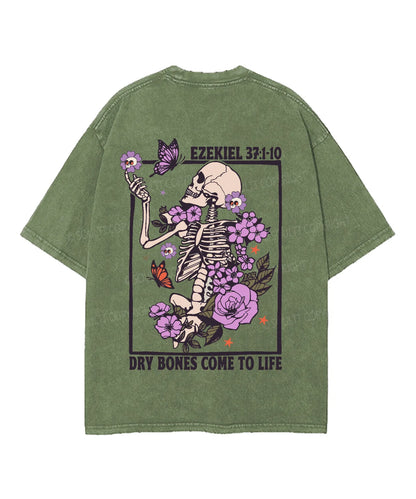 Dry Bones Come To Life Double Sided Unisex Washed Christian T-shirt