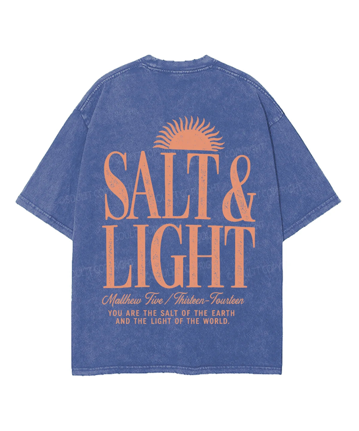 Salt & Light Double Sided Unisex Washed Christian T-shirt