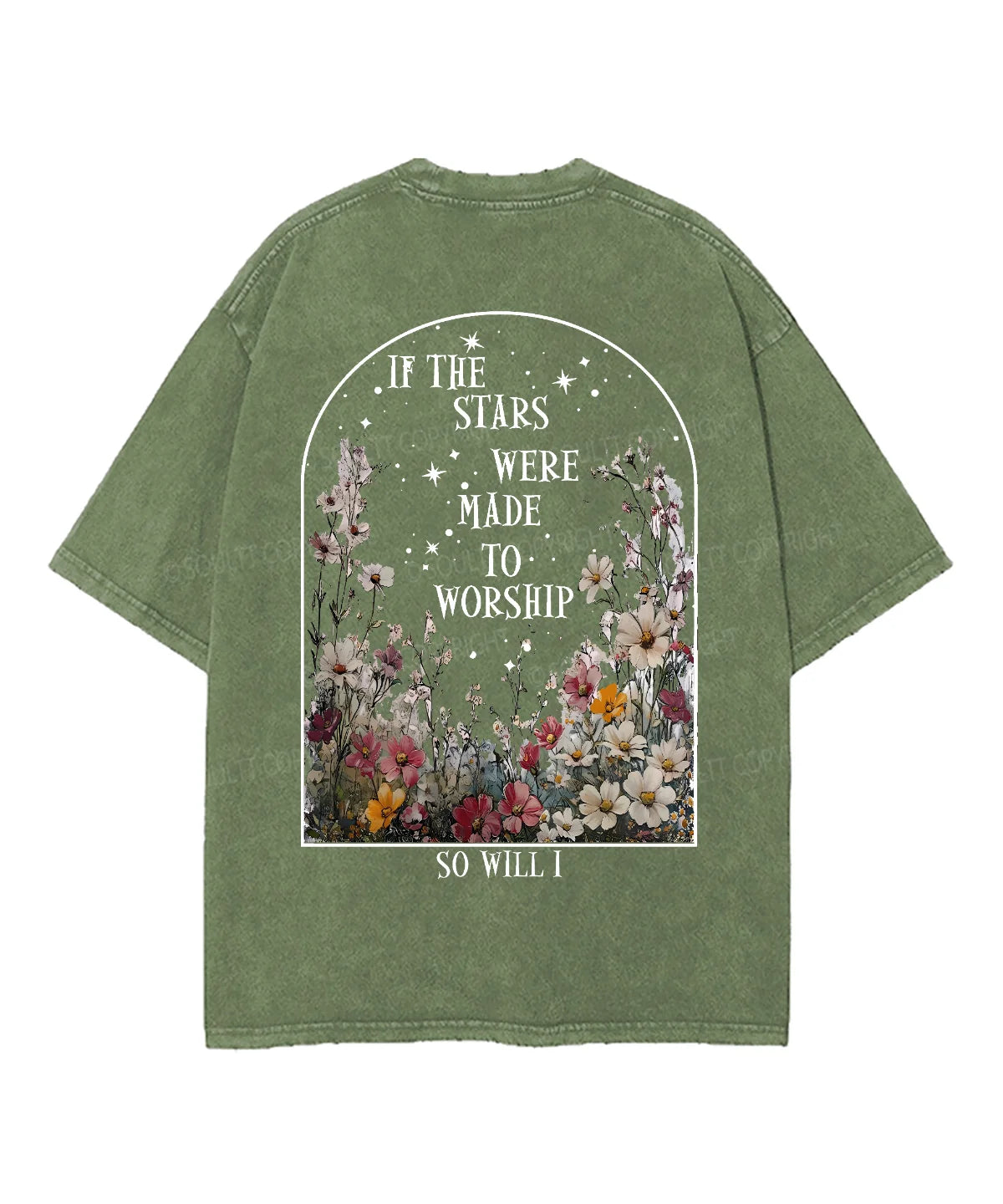 If the Stars Were Made to Worship Double Sided Unisex Washed Christian T-shirt