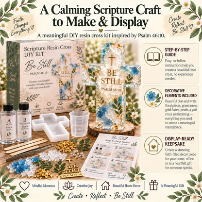 ✝️Psalm 46:10 - Be Still Scripture Resin Cross DIY Kit 