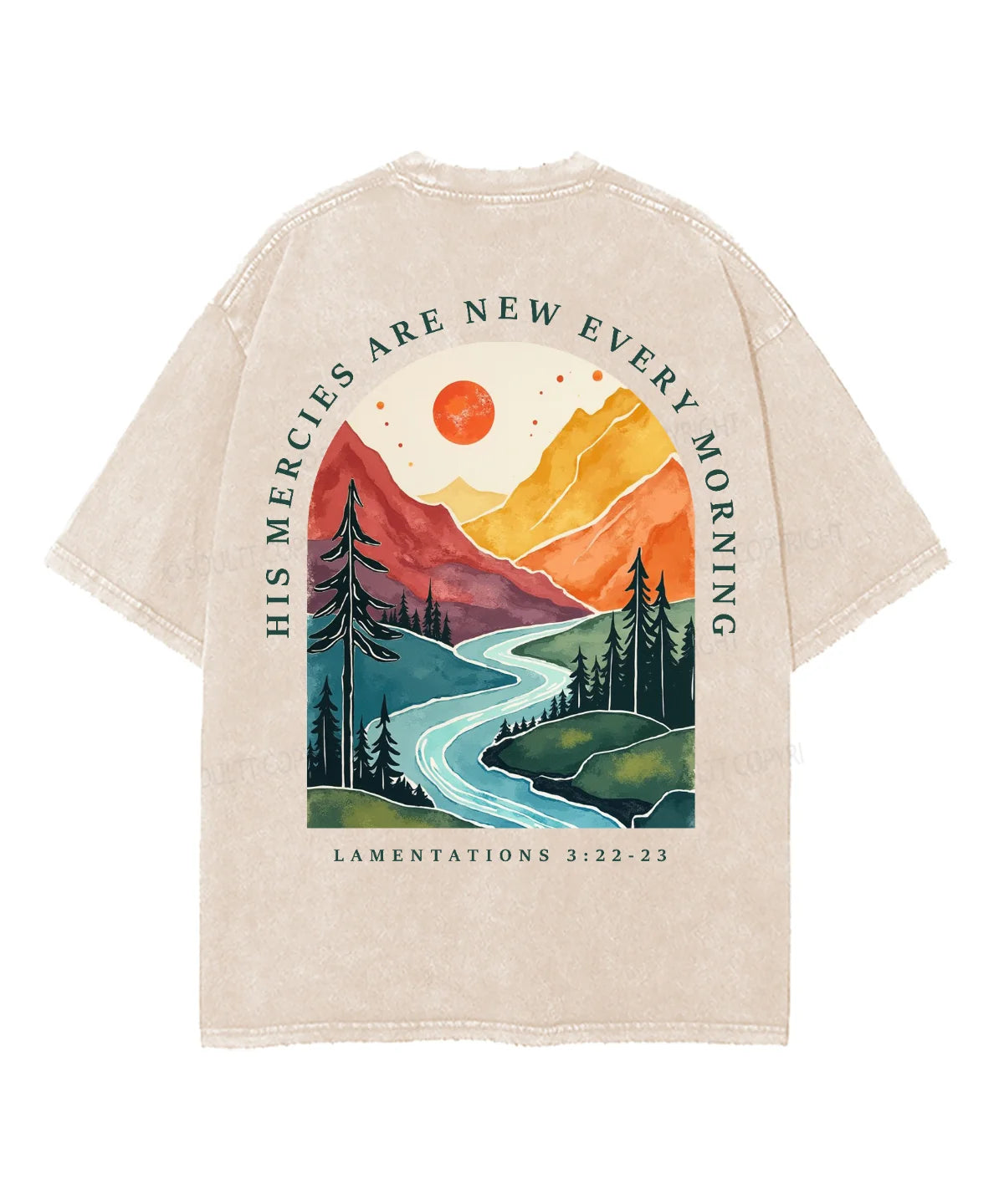 His Mercies Are New Every Morning Double Sided Unisex Washed Christian T-shirt