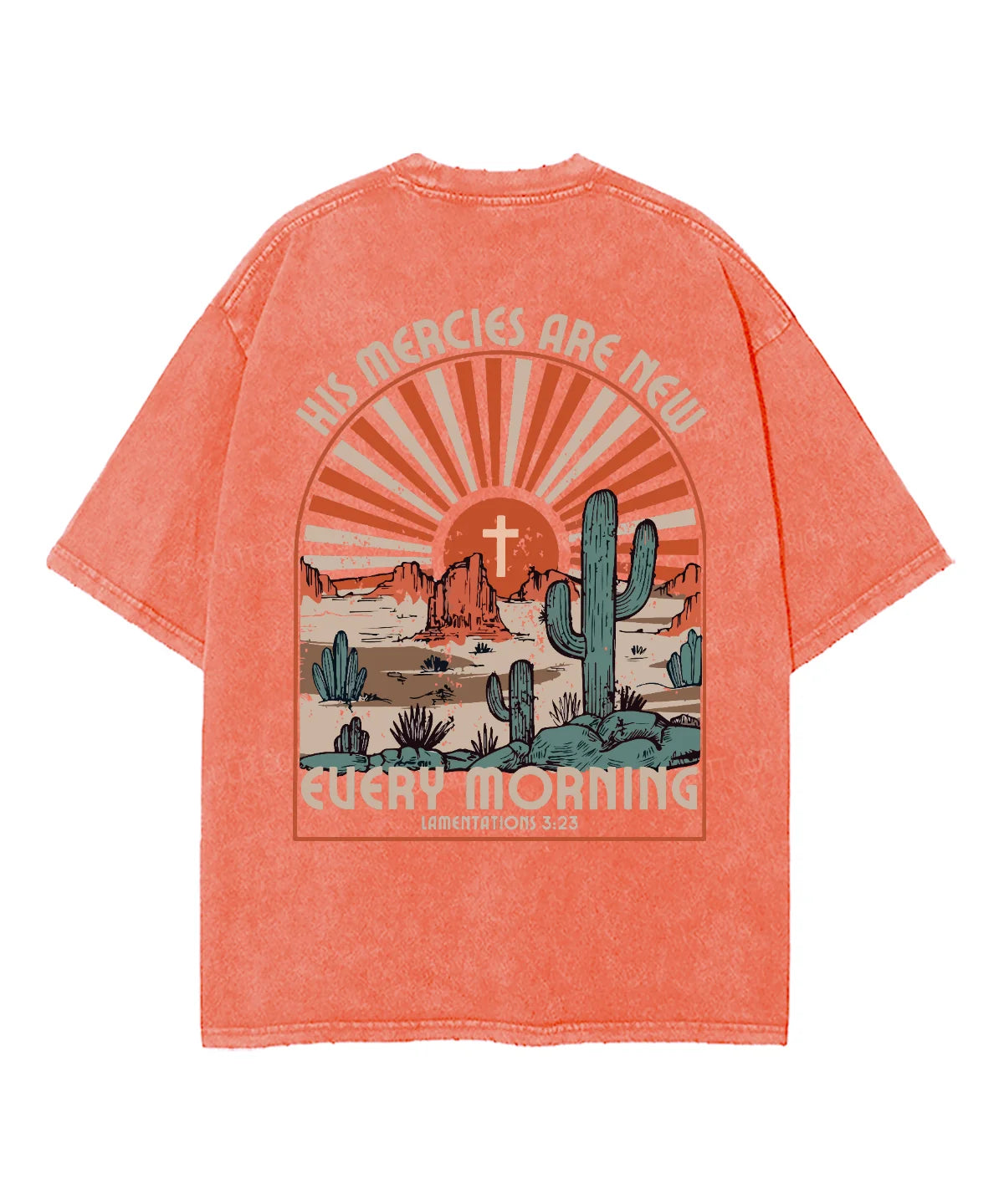 His Mercies Are New Double Sided Washed Christian T-shirt