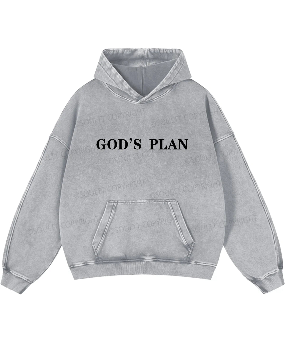 Your Plan God's Plan Double Sided Washed Christian Hoodie