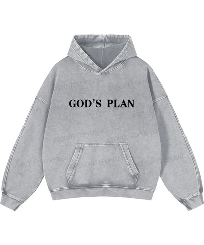 Your Plan God's Plan Double Sided Washed Christian Hoodie