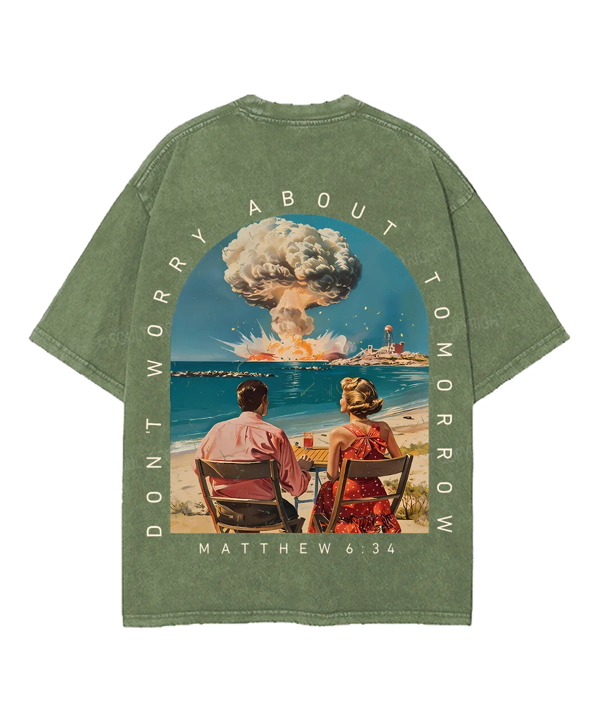Don't Worry About Tomorrow Double Sided Unisex Washed Christian T-shirt