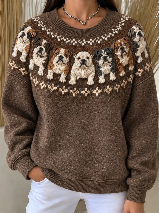 Women's Vintage Yoke Isle Print Loose Fit Sweatshirt
