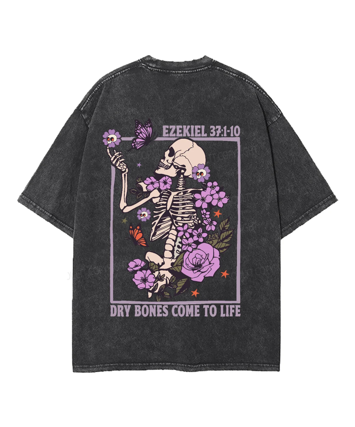 Dry Bones Come To Life Double Sided Unisex Washed Christian T-shirt