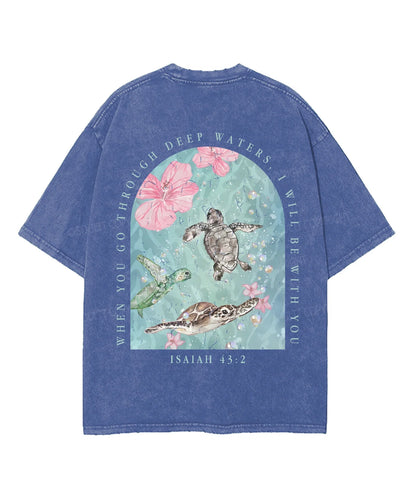 I Will Be With You Double Sided Unisex Washed Christian T-shirt