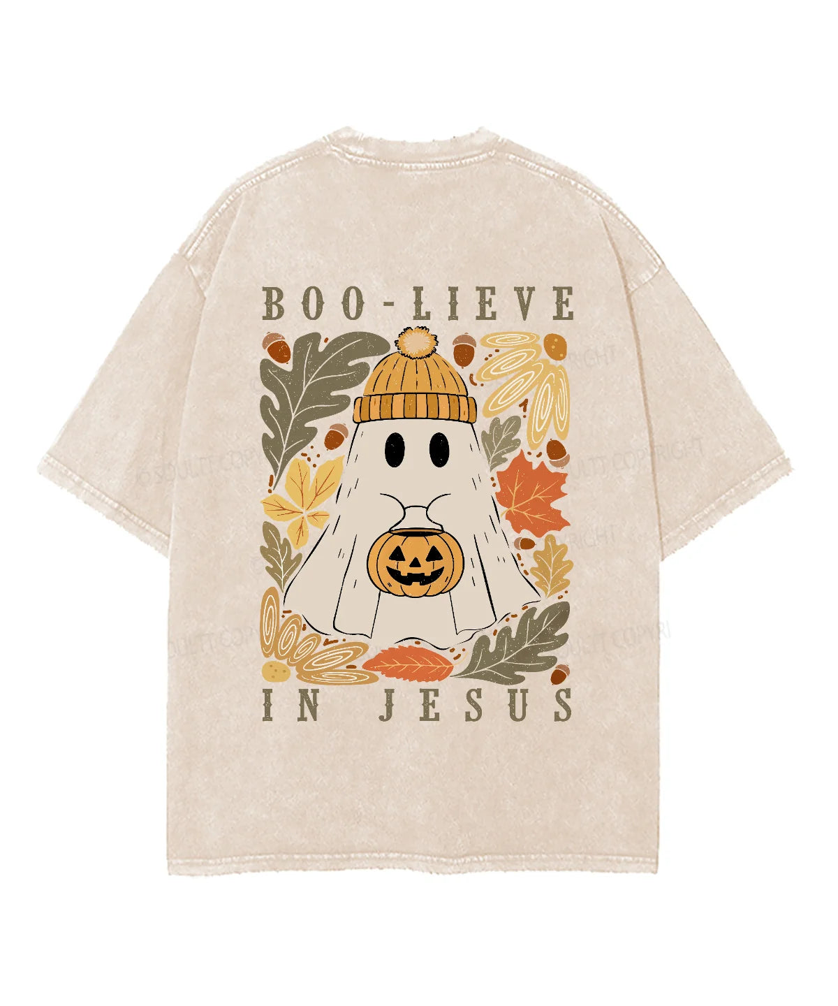 Boolieve In Jesus Double Sided Unisex Washed Christian T-shirt