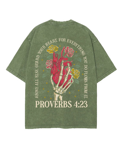 Guard Your Heart Double Sided Unisex Washed Christian T-shirt