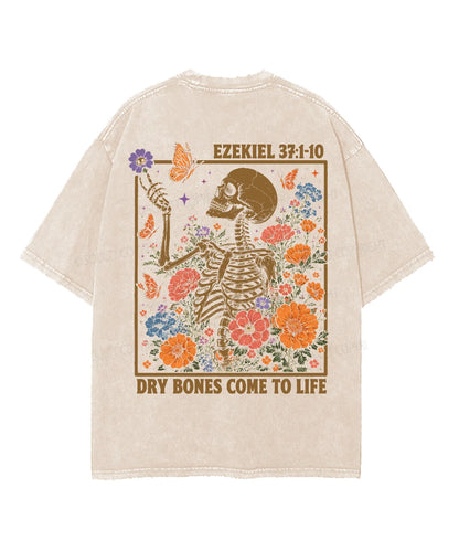 Dry Bones Come To Life Double Sided Unisex Washed Christian T-shirt