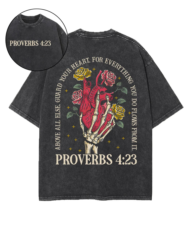 Guard Your Heart Double Sided Unisex Washed Christian T-shirt