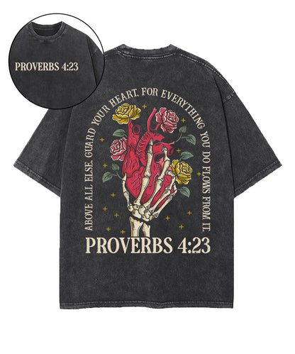 Guard Your Heart Double Sided Unisex Washed Christian T-shirt