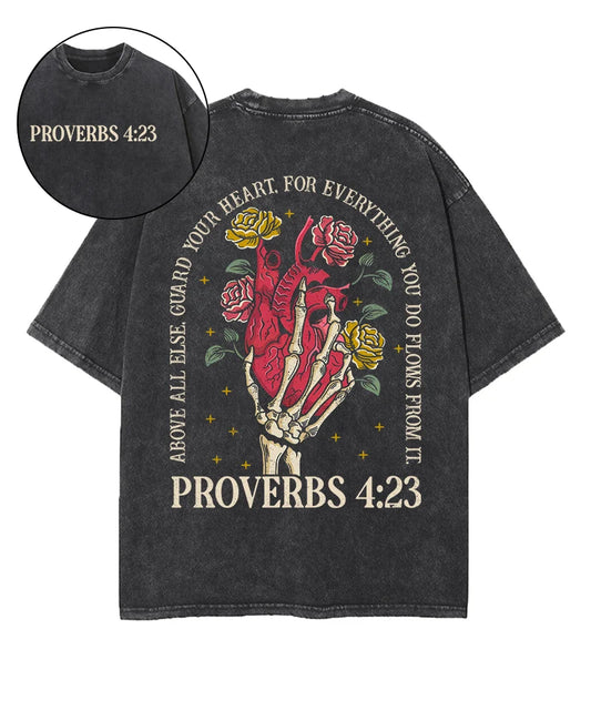 Guard Your Heart Double Sided Unisex Washed Christian T-shirt
