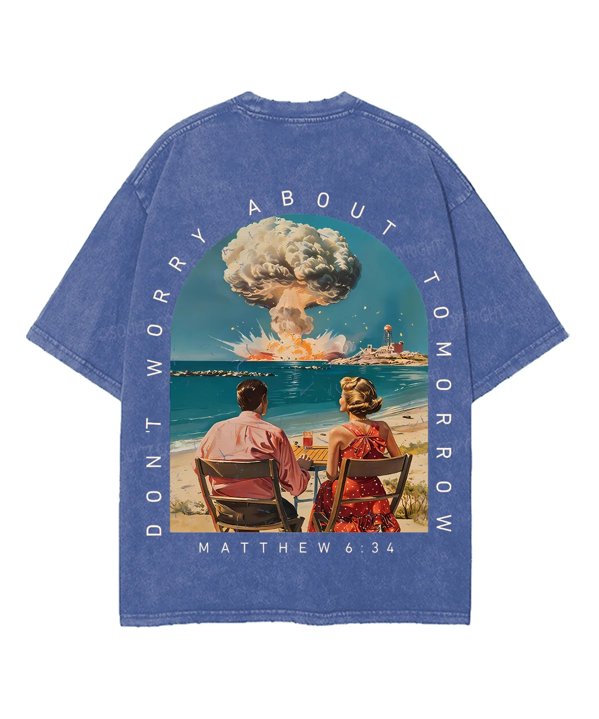 Don't Worry About Tomorrow Double Sided Unisex Washed Christian T-shirt