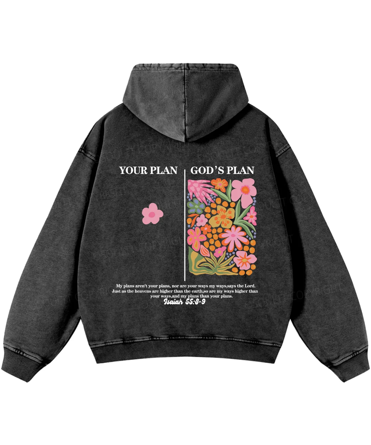 Your Plan God's Plan Double Sided Washed Christian Hoodie