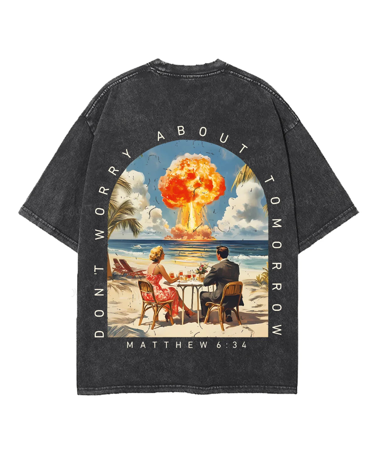 Don't Worry About Tomorrow Double Sided Unisex Washed Christian T-shirt