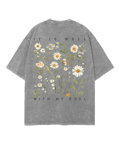 It Is Well With My Soul Double Sided Unisex Washed Christian T-shirt