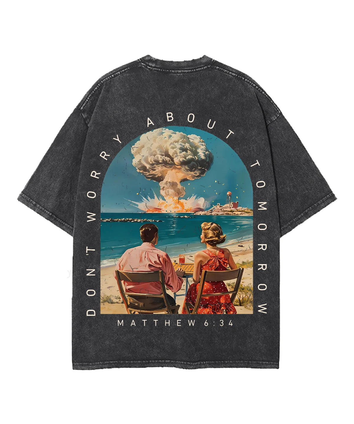 Don't Worry About Tomorrow Double Sided Unisex Washed Christian T-shirt
