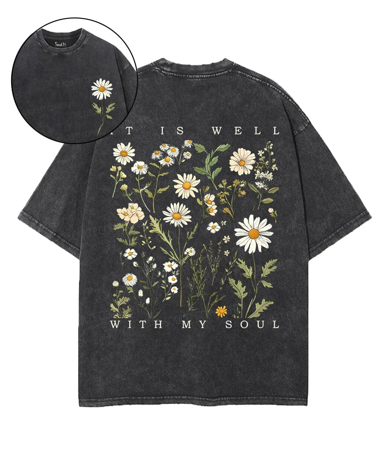 It Is Well With My Soul Double Sided Unisex Washed Christian T-shirt