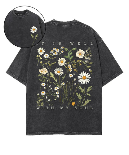 It Is Well With My Soul Double Sided Unisex Washed Christian T-shirt