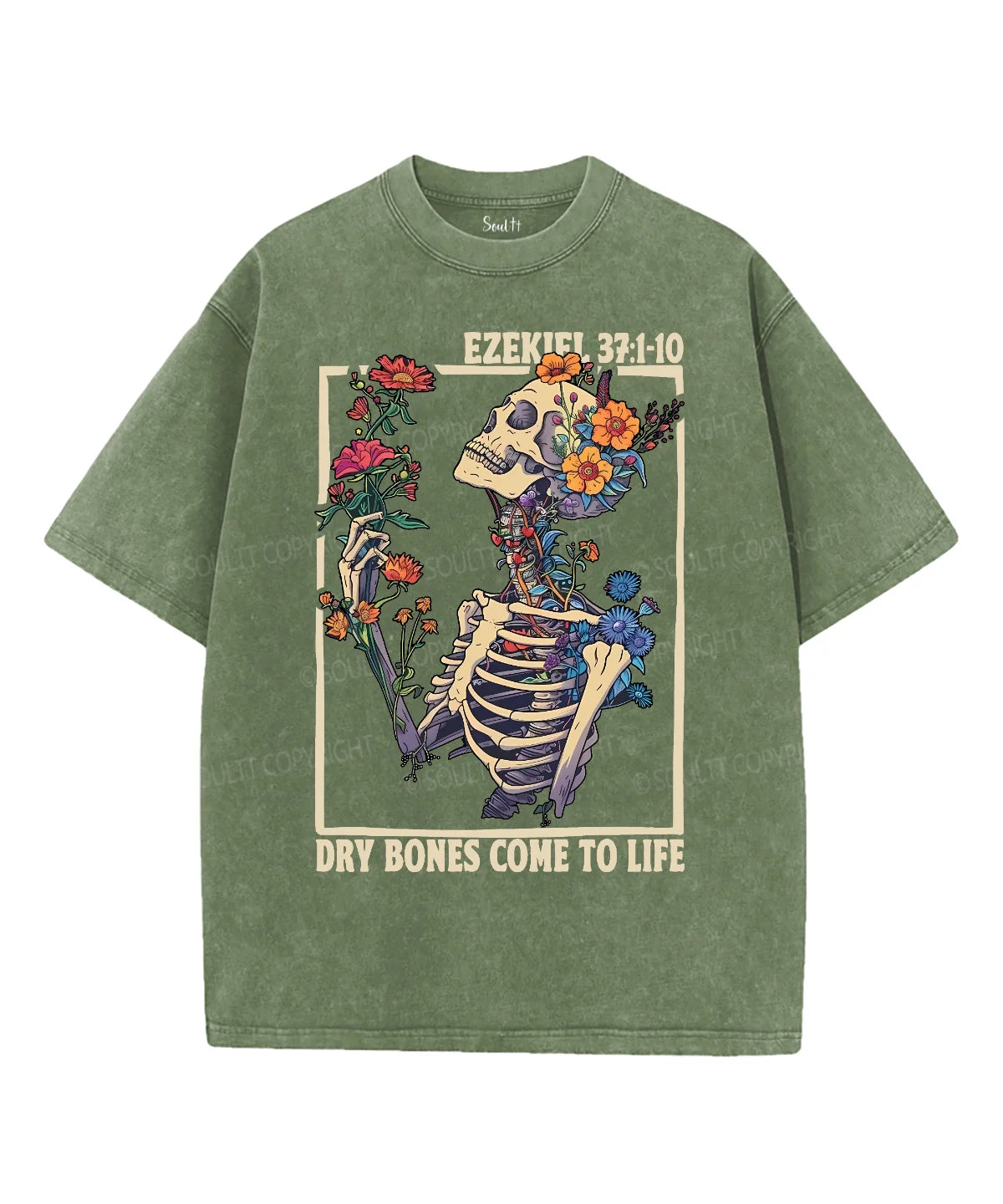 Dry Bones Come To Life Unisex Washed Christian T-shirt