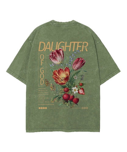Daughter Of God Double Sided Washed Christian T-shirt